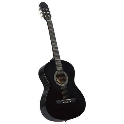 12-tlg. Klassikgitarren-Set für Anfänger Schwarz 4/4 39" - Pazzar.ch