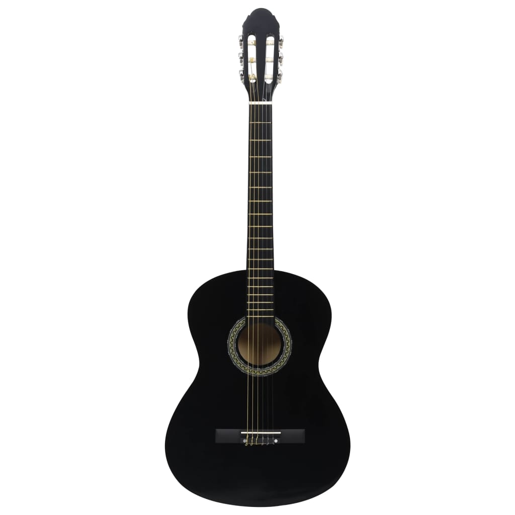12-tlg. Klassikgitarren-Set für Anfänger Schwarz 4/4 39" - Pazzar.ch