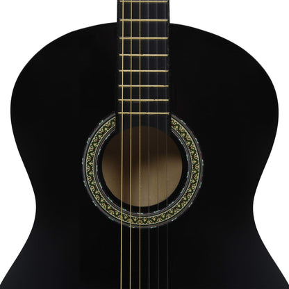 12-tlg. Klassikgitarren-Set für Anfänger Schwarz 4/4 39" - Pazzar.ch