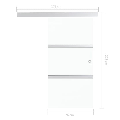 Schiebetür mit weichen Stoppern ESG Glas und Aluminium 76x205 cm - Pazzar.ch
