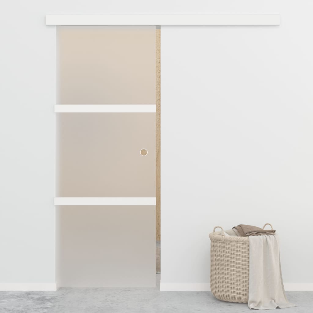 Schiebetür mit weichen Stoppern ESG Glas und Aluminium 76x205 cm - Pazzar.ch