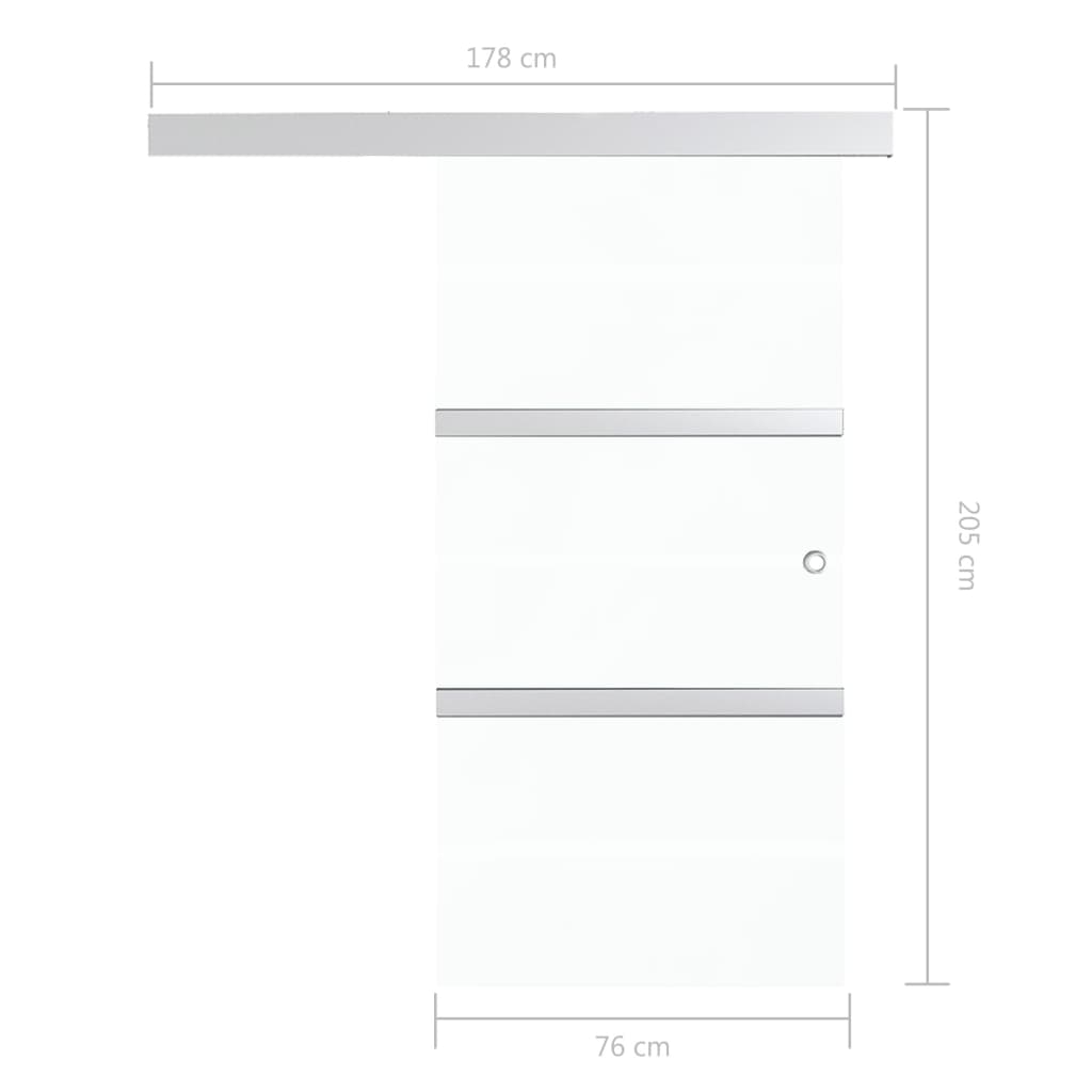 Schiebetür ESG-Glas und Aluminium 76x205 cm Silbern - Pazzar.ch