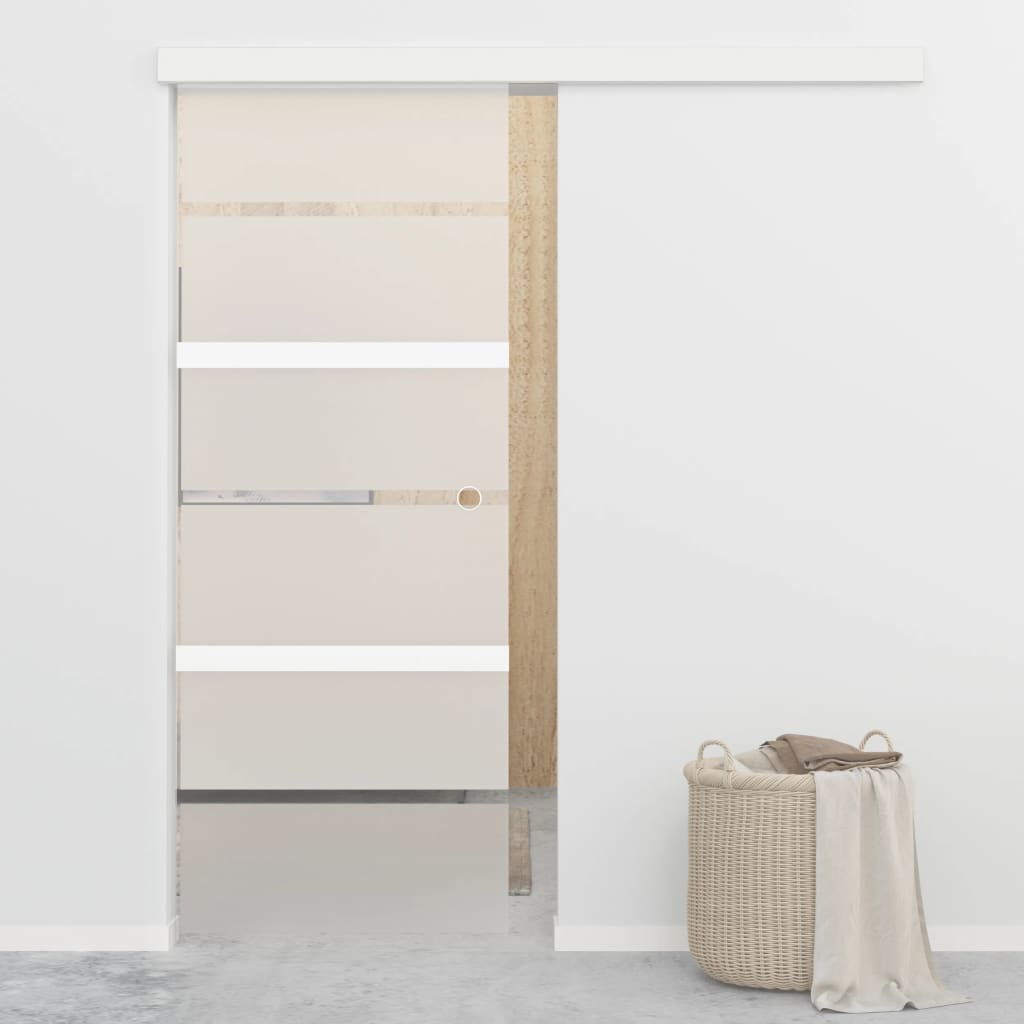 Schiebetür ESG-Glas und Aluminium 76x205 cm Silbern - Pazzar.ch