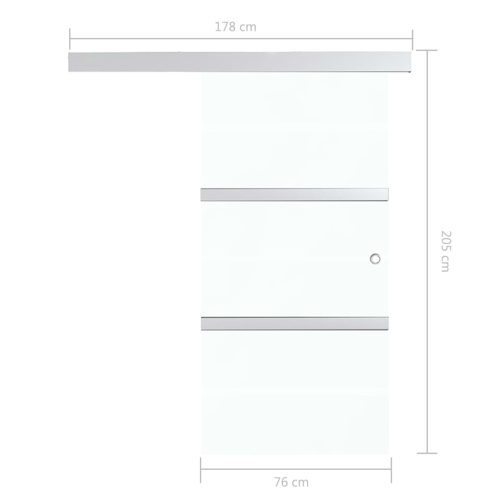 Schiebetür mit Softclose ESG-Glas und Aluminium 76x205 cm - Pazzar.ch