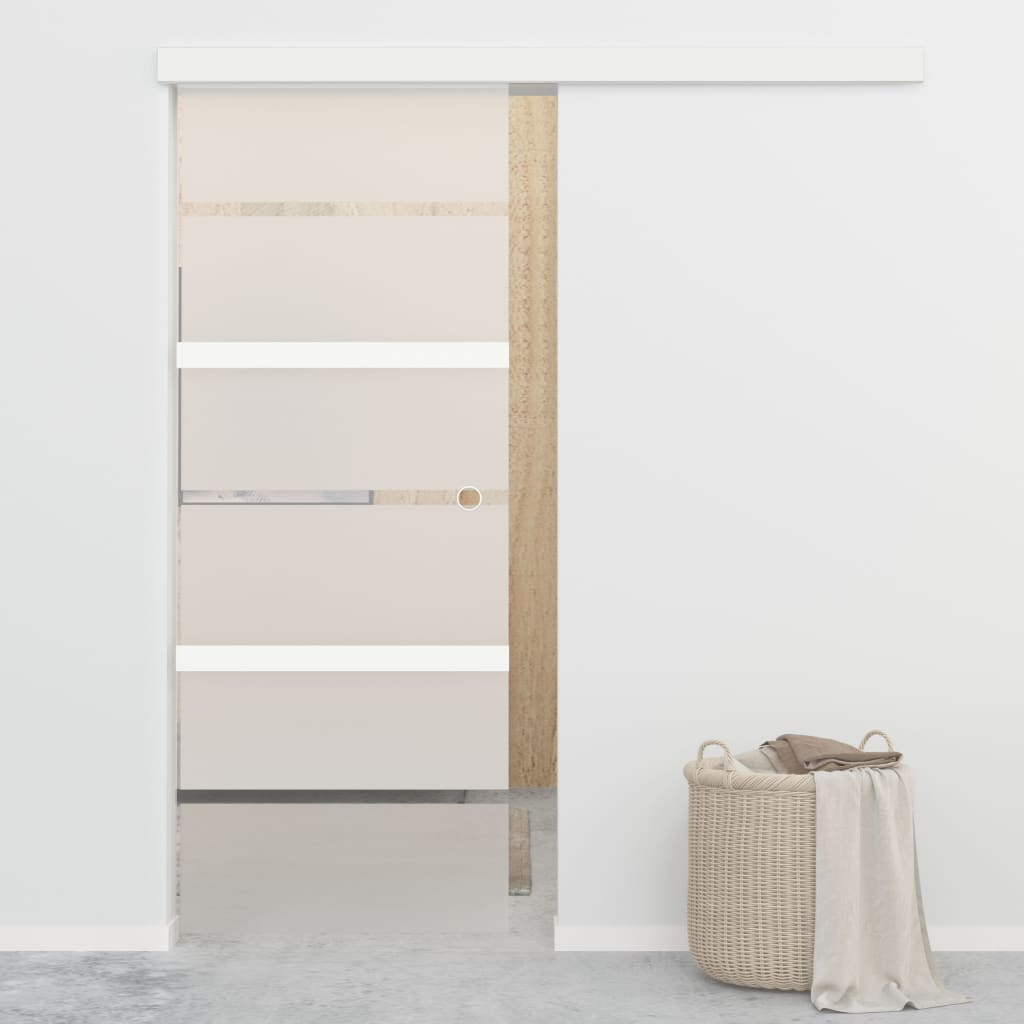 Schiebetür mit Softclose ESG-Glas und Aluminium 76x205 cm - Pazzar.ch