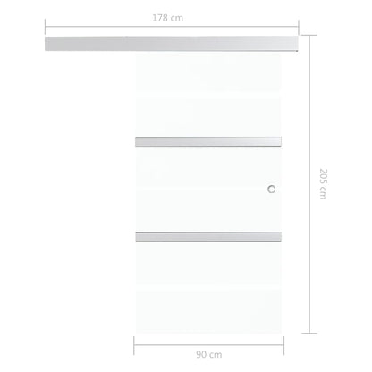 Schiebetür mit Softclose ESG-Glas und Aluminium 90x205 cm - Pazzar.ch