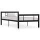 Bettgestell Schwarz und Weiß Metall 100 × 200 cm