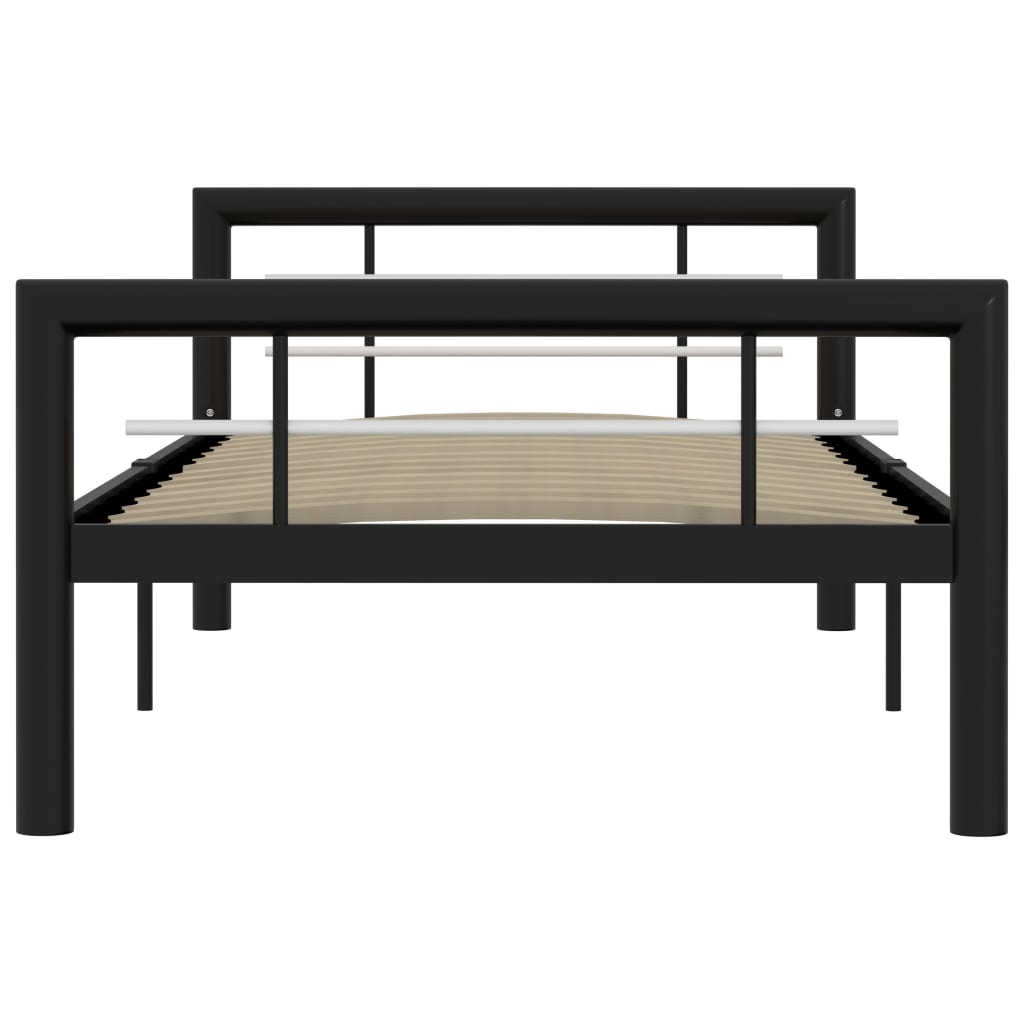 Bettgestell Schwarz und Weiß Metall 100 × 200 cm - Pazzar.ch