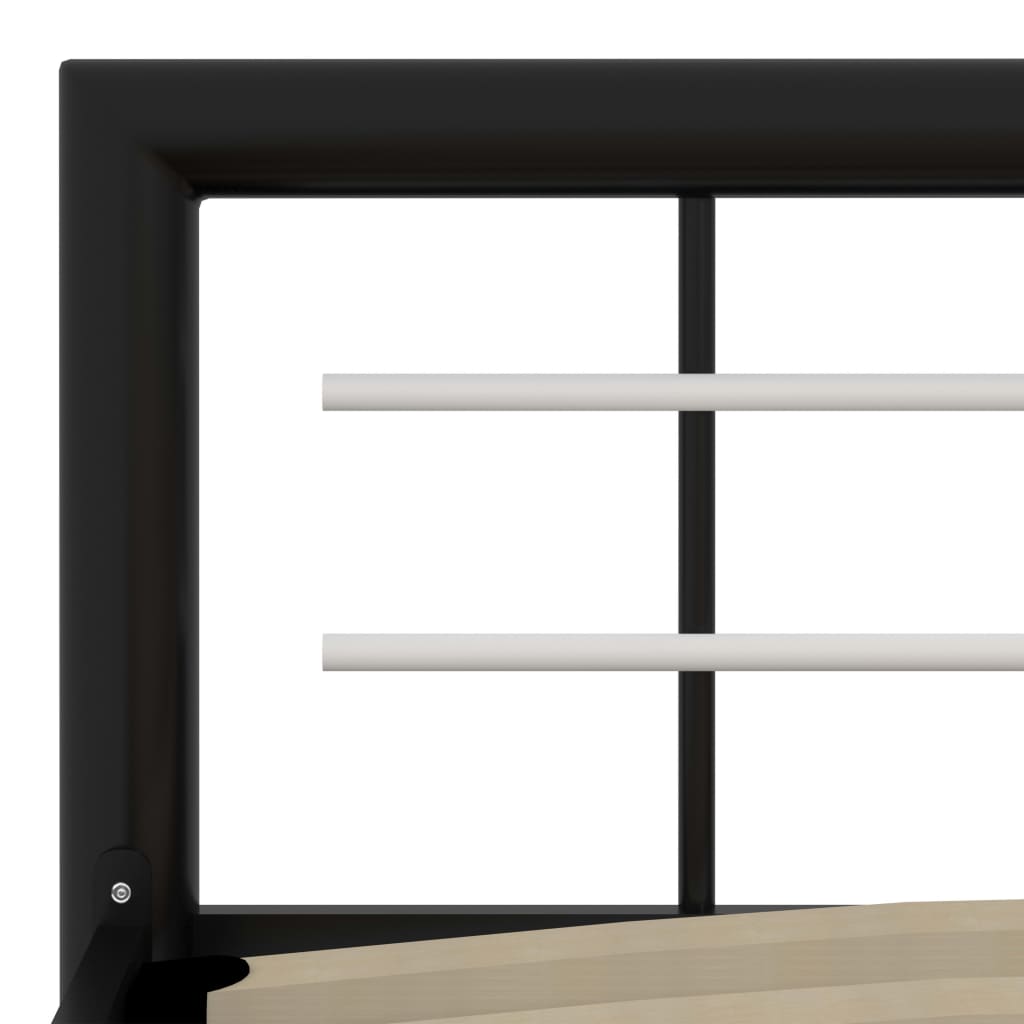 Bettgestell Schwarz und Weiß Metall 100 × 200 cm - Pazzar.ch