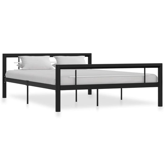 Bettgestell Schwarz und Weiß Metall 120x200 cm - Pazzar.ch