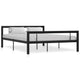 Bettgestell Schwarz und Weiß Metall 120x200 cm
