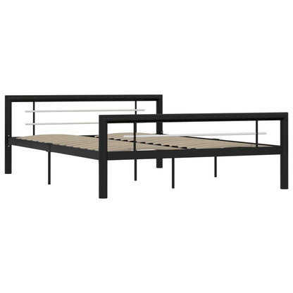 Bettgestell Schwarz und Weiß Metall 120x200 cm - Pazzar.ch