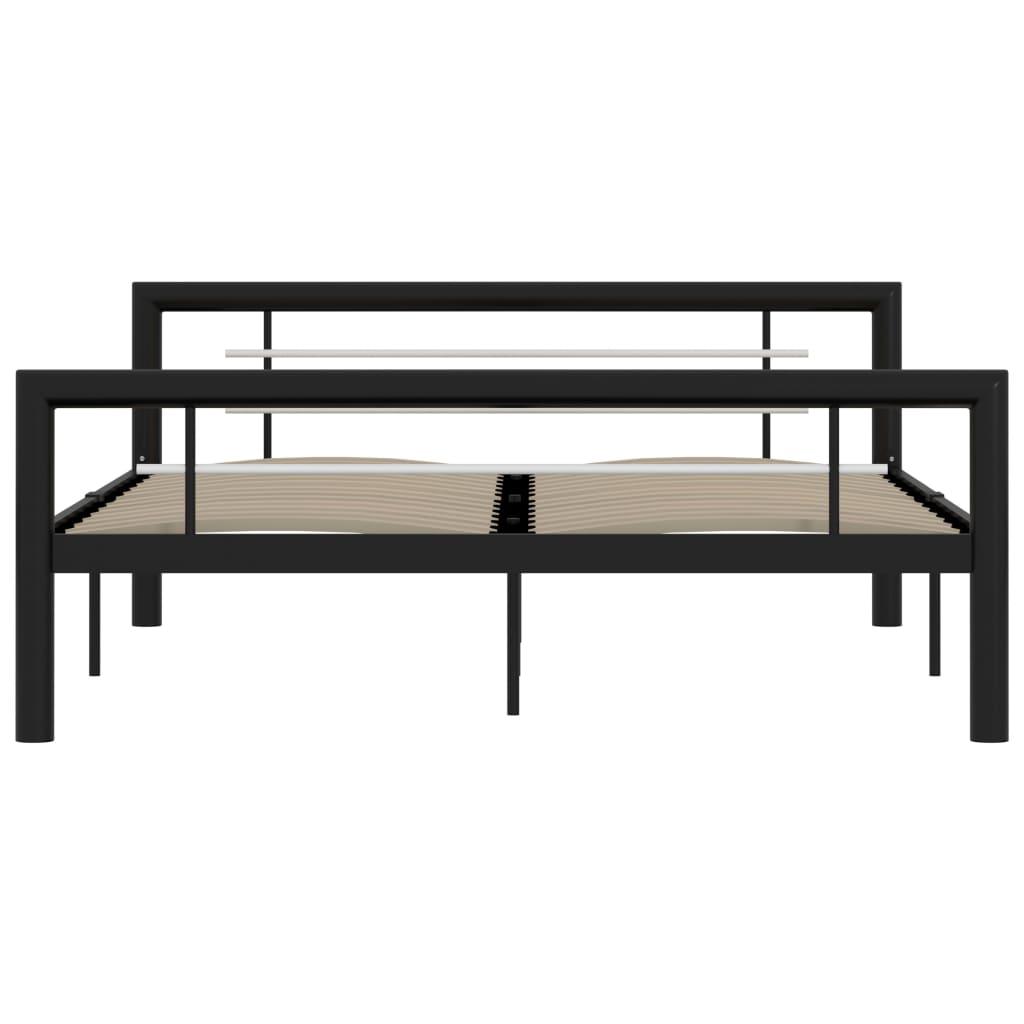 Bettgestell Schwarz und Weiß Metall 120x200 cm - Pazzar.ch