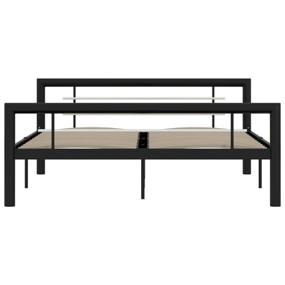 Bettgestell Schwarz und Weiß Metall 120x200 cm - Pazzar.ch