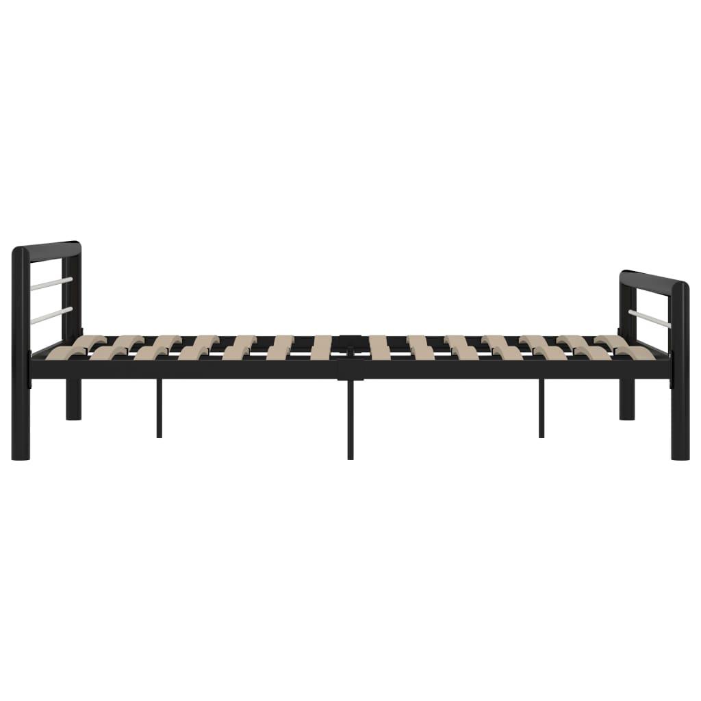 Bettgestell Schwarz und Weiß Metall 120x200 cm - Pazzar.ch