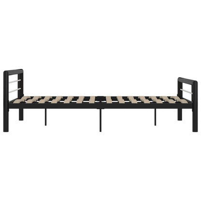 Bettgestell Schwarz und Weiß Metall 120x200 cm - Pazzar.ch