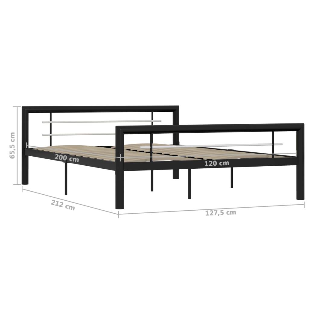 Bettgestell Schwarz und Weiß Metall 120x200 cm - Pazzar.ch