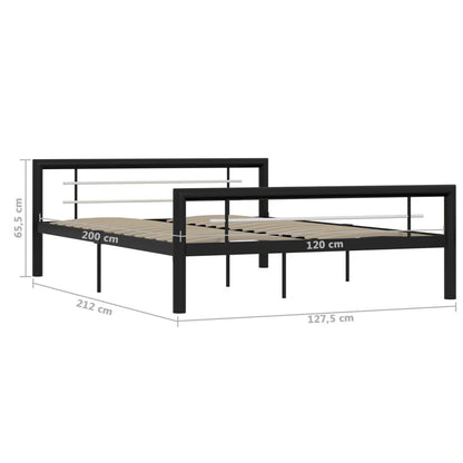 Bettgestell Schwarz und Weiß Metall 120x200 cm - Pazzar.ch