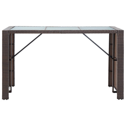 7-tlg. Gartenbar-Set mit Auflagen Poly Rattan Braun - Pazzar.ch