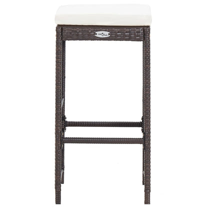 7-tlg. Gartenbar-Set mit Auflagen Poly Rattan Braun - Pazzar.ch