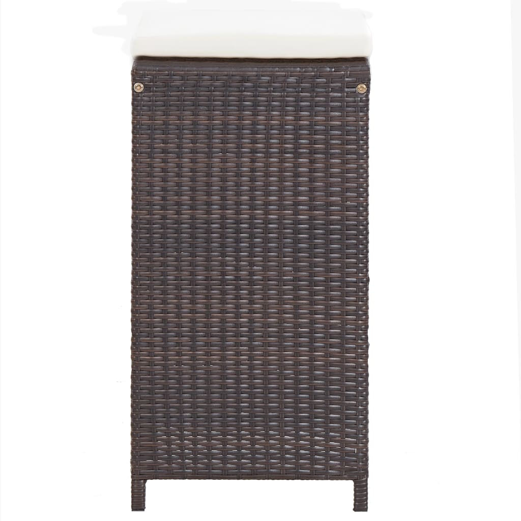 7-tlg. Gartenbar-Set mit Auflagen Poly Rattan Braun - Pazzar.ch