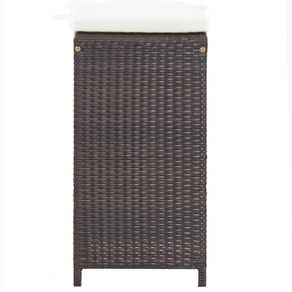 7-tlg. Gartenbar-Set mit Auflagen Poly Rattan Braun - Pazzar.ch