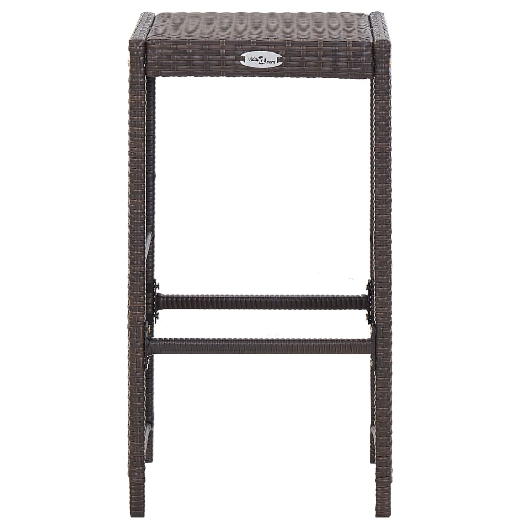 7-tlg. Gartenbar-Set mit Auflagen Poly Rattan Braun - Pazzar.ch