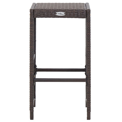 7-tlg. Gartenbar-Set mit Auflagen Poly Rattan Braun - Pazzar.ch