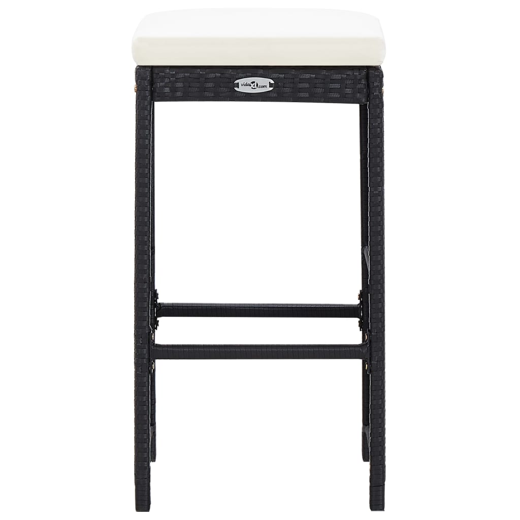 7-tlg. Gartenbar-Set mit Auflagen Poly Rattan Schwarz - Pazzar.ch