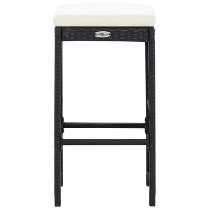 7-tlg. Gartenbar-Set mit Auflagen Poly Rattan Schwarz - Pazzar.ch