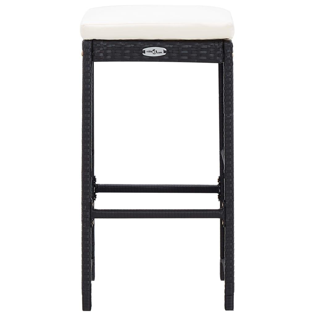 9-tlg. Gartenbar-Set Poly Rattan Schwarz - Pazzar.ch