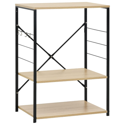 Mikrowellenregal Schwarz Eiche 60×39,6×79,5 cm Holzwerkstoff - Pazzar.ch