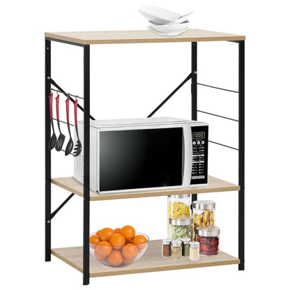 Mikrowellenregal Schwarz Eiche 60×39,6×79,5 cm Holzwerkstoff - Pazzar.ch
