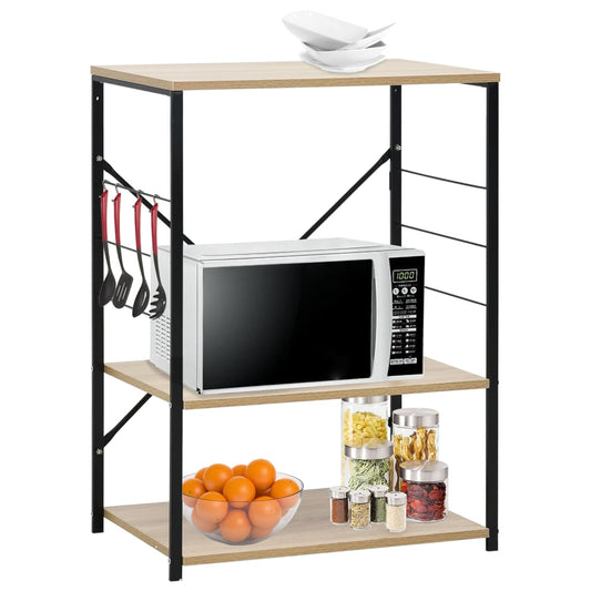 Mikrowellenregal Schwarz Eiche 60×39,6×79,5 cm Holzwerkstoff - Pazzar.ch
