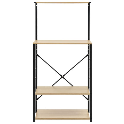 Mikrowellenregal Schwarz Eiche 60x39,6x123 cm Holzwerkstoff - Pazzar.ch