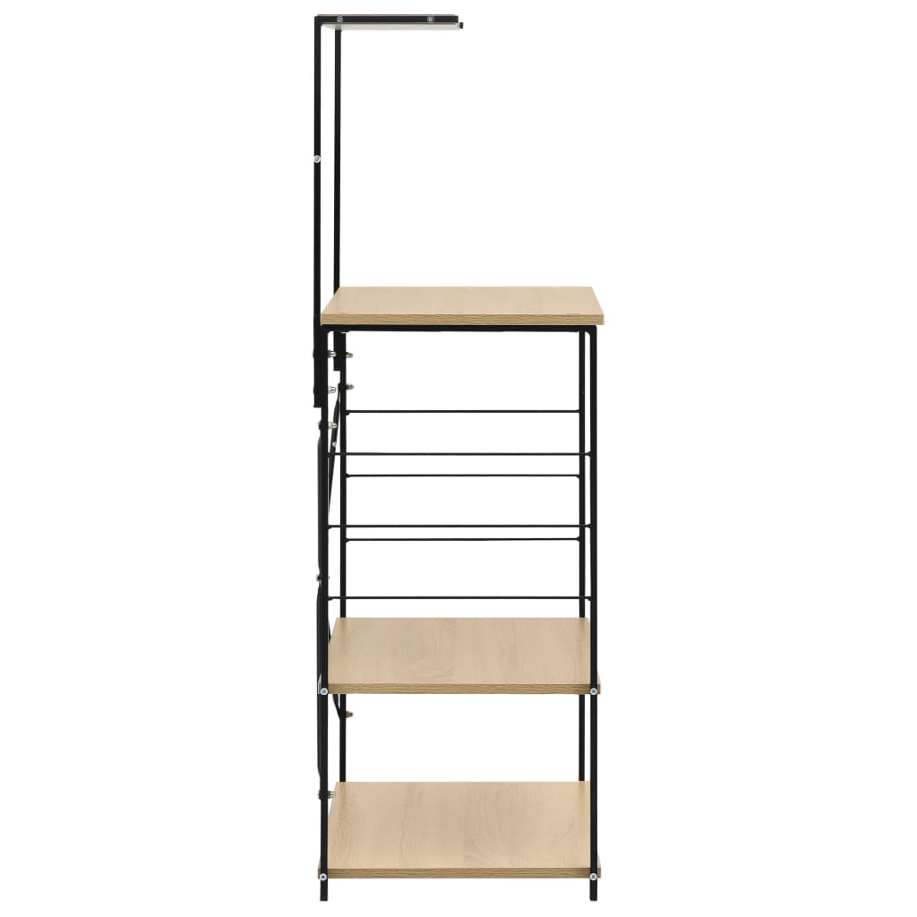 Mikrowellenregal Schwarz Eiche 60x39,6x123 cm Holzwerkstoff - Pazzar.ch