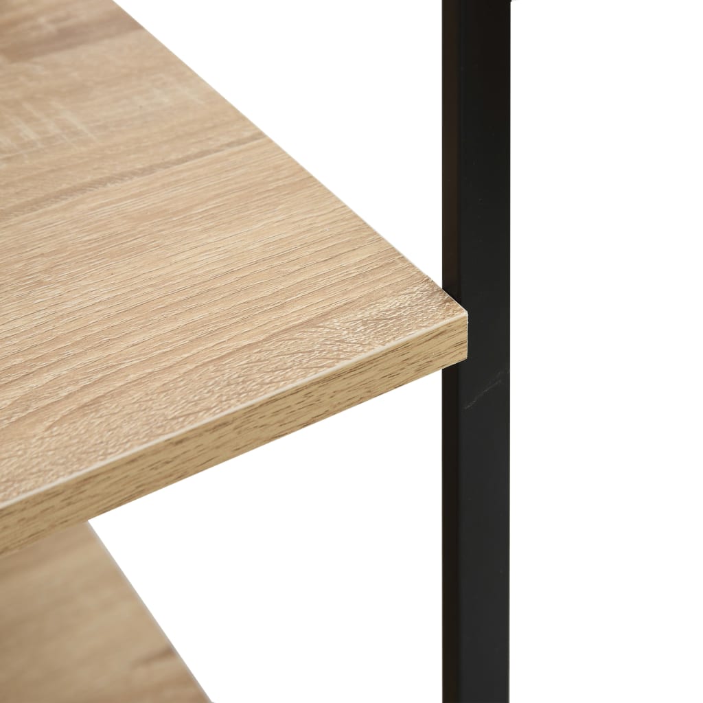 Mikrowellenregal Schwarz Eiche 60x39,6x123 cm Holzwerkstoff - Pazzar.ch