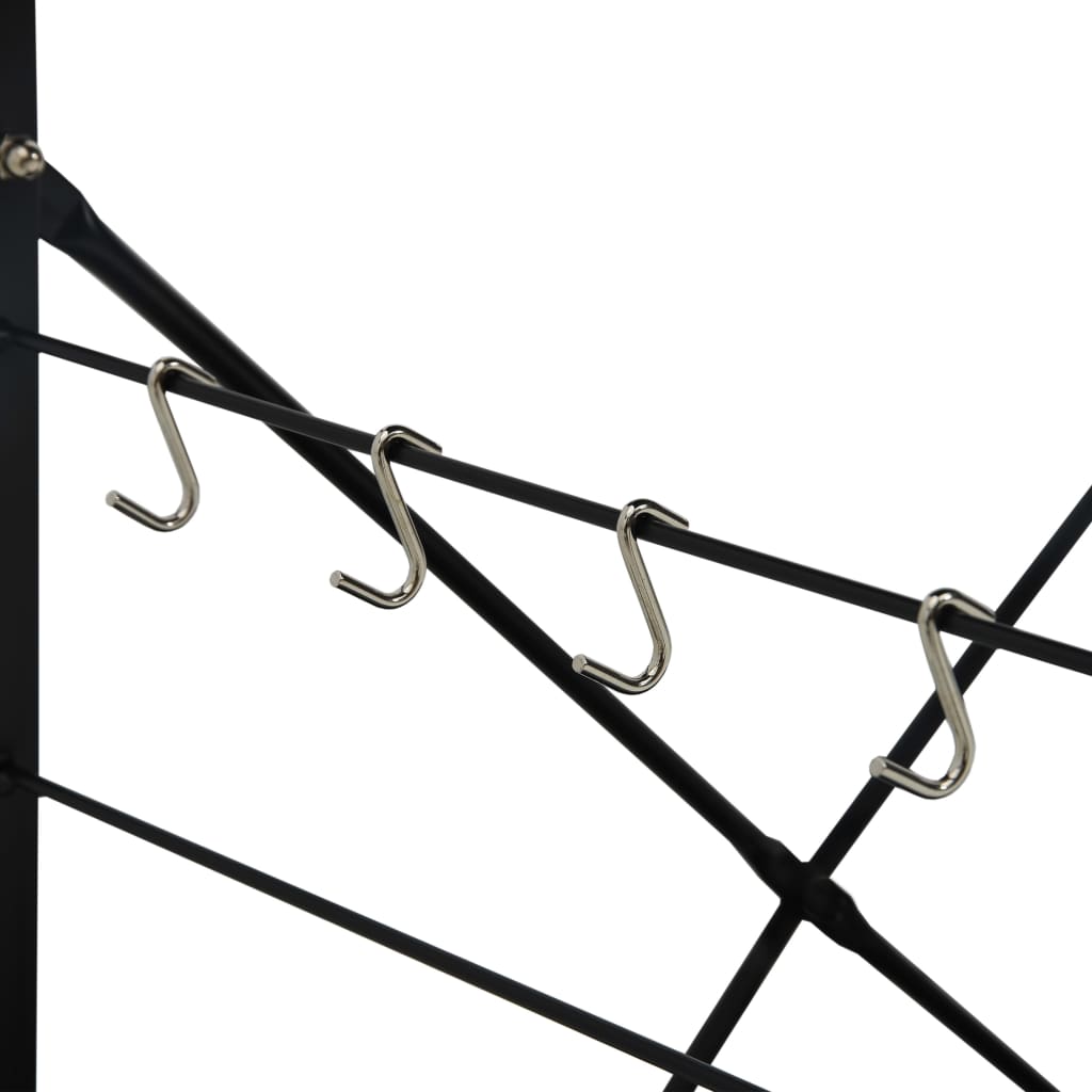 Mikrowellenregal Schwarz Eiche 60x39,6x123 cm Holzwerkstoff - Pazzar.ch