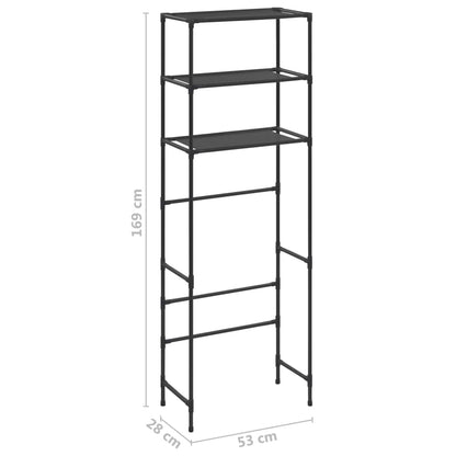 Toilettenregal 3 Ablagen Schwarz 53x28x169 cm - Pazzar.ch
