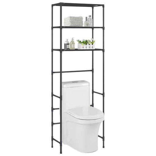 Toilettenregal 3 Ablagen Schwarz 53x28x169 cm - Pazzar.ch