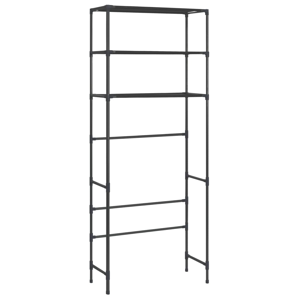 Waschmaschinenregal 3 Ablagen Schwarz 69x28x169 cm - Pazzar.ch