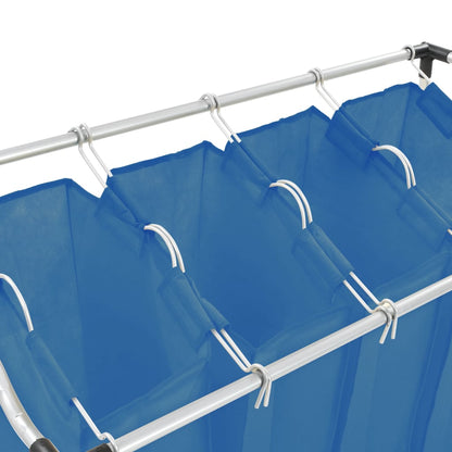 Wäschesortierer mit 4 Taschen Blau Stahl - Pazzar.ch
