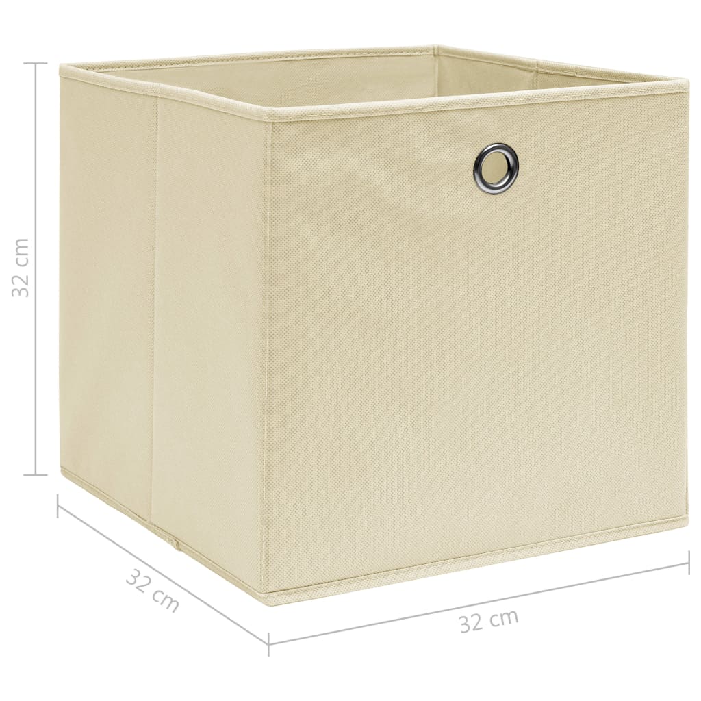 Aufbewahrungsboxen 4 Stk. Creme 32x32x32 cm Stoff - Pazzar.ch