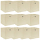 Aufbewahrungsboxen 10 Stk. Creme 32x32x32 cm Stoff