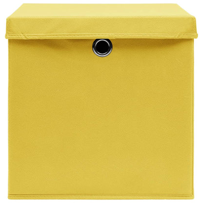 Aufbewahrungsboxen mit Deckeln 10 Stk. Gelb 32x32x32 cm Stoff - Pazzar.ch
