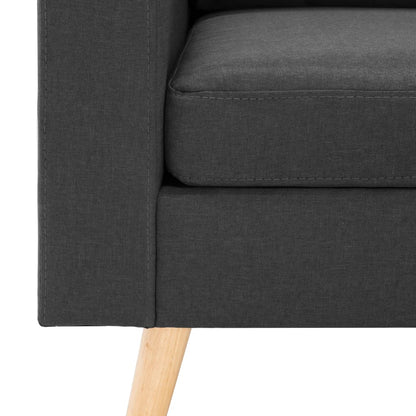 3-Sitzer-Sofa mit Hocker Dunkelgrau Stoff - Pazzar.ch