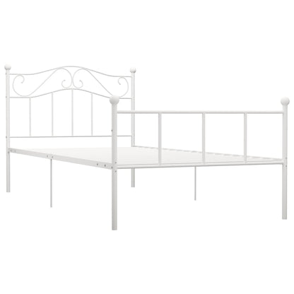 Bettgestell Weiß Metall 100×200 cm - Pazzar.ch