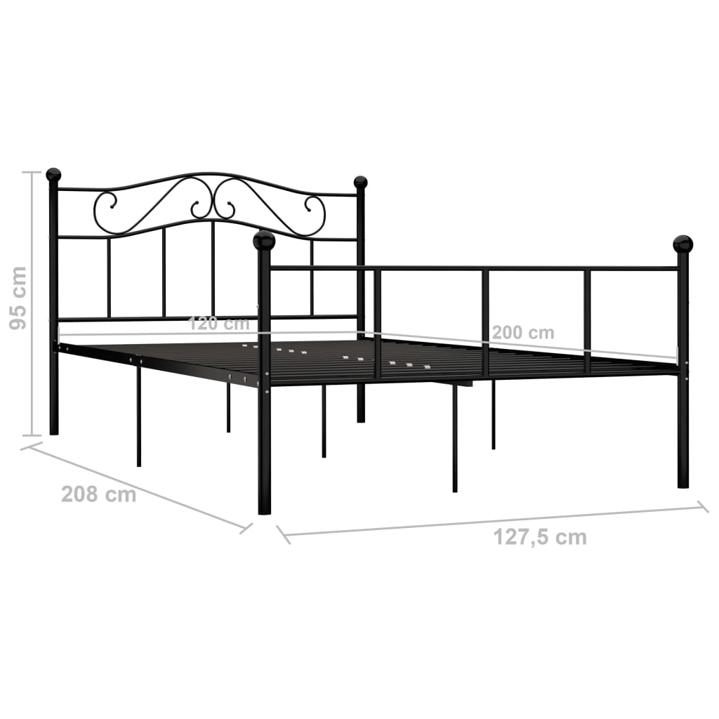 Bettgestell Schwarz Metall 120x200 cm - Pazzar.ch