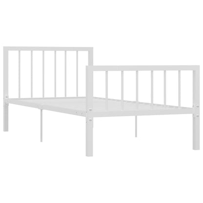 Bettgestell Weiß Metall 90×200 cm - Pazzar.ch