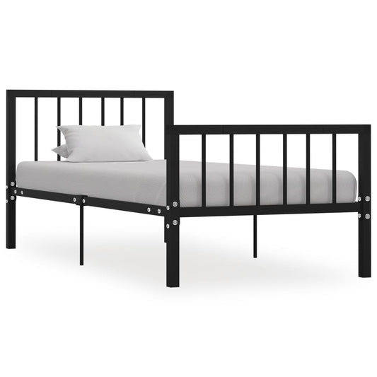 Bettgestell Schwarz Metall 100 × 200 cm - Pazzar.ch